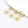 Cuentas Espaciadoras Grandes con Agujero para Colgantes de Circonita Microincrustada Bañadas en Oro de 18K Accesorios para Joyería de Collares de Perlas DIY Cuentas de la Fortuna de Círculo Retorcido C45