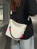 Bolso de mano de cuerda colorido transfronterizo nuevo, bolso de hombro a cuadros simple casual ligero, bolso cruzado de gran capacidad para mujer