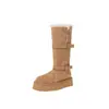 Botas de neve cinzas com sola grossa, novo estilo inverno 2025, design versátil, forradas com fleece e espessadas para aquecimento, botas de cano longo