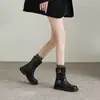 Botas Western de Cano Curto Femininas 2026 Outono/Inverno Novo Estilo Botas Martin de Cano Médio Britânicas Com Veludo Quente Salto Grosso Botas de Equitação