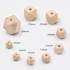 Cuentas de Madera Octagonales 10-30mm Accesorios Coloridos Lacados Juguetes DIY Madera Natural Color Formas Geométricas Creativas