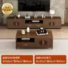 Conjunto de Mesa de Centro e Rack de TV em Madeira Maciça Gabinete Lateral Sala de Estar Armário de Chão para Casa Armário de Armazenamento Novo Estilo Chinês Estilo Vintage