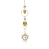 Atrapasoles de Cristal de 4 Piezas Transfronterizos para Ventanas, Atrapasoles Colgantes con Cadena, Generador de Arcoíris, Decoración de Prisma de Cristal