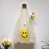Nova Bolsa de Tricô Cor Contrastante Nicho Tendência Moda Coreana Bolsa de Tricô Fofa Bolsa de Ombro Bolsa de Rosto Sorridente