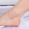 Venta Caliente Transfronteriza Europea y Americana Tendencia de Moda de Verano Cadena de Pie Multicapa para Playa Cadena Metálica Cadena de Bolas Decoración de Pie con Diamantes Brillantes