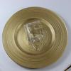 Chapéu de palha placa de vidro textura de borda dourada europeu retro ocidental prato de esteira de comida doméstico prato frio bife prato de salada prato de sobremesa