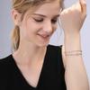 Pulsera de plata esterlina s925 de doble capa diseño nicho pulsera de círculo temperamento de alto sentido joyería simple al por mayor de fábrica