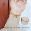 Tienda de Oro Mismo Estilo Pulsera Antigua de Oro Fa Sha Pulsera de Loto de Dos Generaciones Lujo Ligero Elegante Versátil Apilable Pulsera