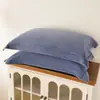 Funda de almohada de color liso Funda de almohada para dormitorio 48X74cm Uso doméstico Estilo Ins para Airbnb Pieza única 200g Terciopelo de leche Paquete de par