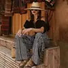 2026 Pantalones Nuevos de Algodón y Seda Verano Pantalones de Pijama de Algodón y Seda para Mujer Cintura Alta Pierna Ancha Estilo Delgado Se Pueden Usar Solos o Fuera de Casa Pantalones