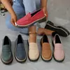 Nuevos Mocasines Primavera y Otoño 2025, Talla Grande Casual de Gamuza Estilo Británico para Mujer, Tacón Grueso, Suela Gruesa, Estilo Vintage para Exportación