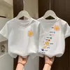 Camiseta 100% Algodón Puro Verano Estilo Coreano Nueva Camiseta de Manga Corta Tallas Mediana y Grande Ropa para Niños Camiseta de Manga Corta Camiseta Base de Algodón Puro Top