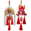 Colgante de coche hecho a mano colgante de coche corona de fénix rojo y túnicas colgante de paz material de sombrero tejido