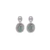 Yilu Jade Azul Plateado Agua Plata de Ley S925 Retro Casual Superficie de Huevo Lujo Ligero Temperamento Más Fácil de Combinar Pendientes Geométricos Pendientes de Plata