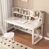Escritorio para el hogar con estantería integrada, escritorio para computadora, escritorio para juegos, escritorio para escribir para niñas, escritorio simple, juego de escritorio y silla para estudiar