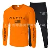 Nuevo Conjunto de Dos Piezas de Camiseta Cómoda de Cuello Redondo de Manga Larga de Moda para Primavera + Pantalones Deportivos Camisa de Grupo para Actividades al Aire Libre Traje de Trabajo