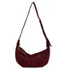 Otoño Invierno Retro Gamuza Cuerno Bolso Mujer 2026 Nuevo Casual Correa Ancha al Hombro Bolso Cruzado de Hombro Único Bolso de Sillín Coreano