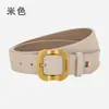 Cinturón de Cuero Genuino Estilo Coreano para Mujer, Sencillo y Moderno, Color Versátil, con Hebilla de Aleación, Elegante para el Trabajo