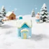 Paisaje en miniatura, escena nevada 3D, casa, castillo, accesorios de decoración de escenas de dibujos animados DIY, pequeños adornos de escritorio