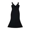 Dulce celebridad de Internet sexy de encaje de corte bajo con cuello en V cintura ajustada vestido de tirantes pura chica sexy vestido de cola de pez adelgazante