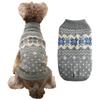 Suéter de dos patas para perro, ropa para perro, suéter de dos patas para otoño e invierno, con solapa cálida de punto y copos de nieve navideños.