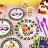 Mm044 Fiesta de Máscaras de Mardi Gras Fiesta Festival Fiesta Pancarta para 8 Personas Juego de 4 Piezas Plato de Papel Vaso de Papel