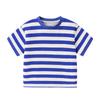 Camiseta de Verano a Rayas de Manga Corta Marca de Moda para Niños Zhongda Ins Nicho Manga Corta Casual Camisa de Manga Corta para Niños Ropa para Niños Top