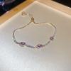 Pulseira de Amor Flor de Quatro Pétalas Zircônia Moda Transfronteiriça Pulseira de Alto Nível de Luxo Leve Pulseira Super Brilhante para Namorada Combina com Tudo para Mulheres