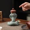Pedra de areia verde Cobra-rei chinesa, enfeites de chá para animais de estimação, zodíaco chinês, ano da cobra, capa de mesa de chá criativa, artesanato decorativo