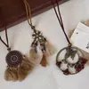 Novo Colar de Pena Antigo em Bronze Inspirado no Zen Estilo Chinês para Mulheres, Estilo Étnico Boêmio, Corrente Longa de Suéter Dupla Camada
