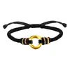 Pulseira de Casal Fita de Möbius de Ouro Puro 999 Shuibei Corda de Mão Trançada Vermelha e Preta Sinal de Amor para Homens e Mulheres Presente