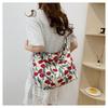 Bolsa de Tela Floral para Mujer Nueva 2024 Primavera y Verano Estilo Coreano Bolsa de Hombro con Flores Bolso Cruzado Gran Capacidad Casual Bolsa para Niñas