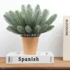 Planta Artificial Plástico Estéreo Doble Cara Agujas de Pino Agujas de Pino Plástico Simulado Guirnalda de Árbol de Navidad Decoración Agujas de Pino Plástico