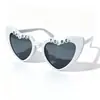 K903 Gafas de Sol con Forma de Corazón Transfronterizas para Fiesta de Boda Novia por Casarse Sesión de Fotos de Despedida de Soltera Gafas Decorativas para Mujer