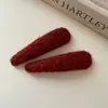 Presilha de Cabelo de Lã de Alta Qualidade Estilo Coreano, Grampo de Cabelo Elegante de Lã Vinho para Mulheres, Presilha Bb da Moda, Presilha para Franja, Presilha de Cabelo