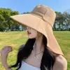 Gorra de Protección Solar Integral para Mujer Protección UV Facial Sombrero de Pescador Verano Exterior Montar Sombrero de Sol Versátil