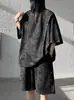 Camisa Tie-Dye de Manga Curta Plus Size 8XL para 2025 Veste 150kg Combina com Verão Meninos Usam Conjunto Completo de Ternos Masculinos de Duas Peças
