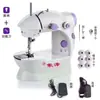 Máquina de Coser Eléctrica para el Hogar Portátil de Escritorio Eléctrica Pequeña Mini Multifuncional con Luz 202 Máquina de Coser para Coser Ropa