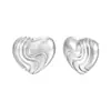 Nuevos Pendientes de Corazón con Textura Ondulada Chapados en Oro de 18 Quilates con Cobre y Circonita de Colores Microincrustados Estilo Retro de Palacio Pendientes Elegantes de Lujo