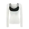 Conjunto casual de tres piezas para mujer, top de manga larga, camisola y pantalones de pierna ancha, nuevo conjunto delgado de tres piezas para principios de otoño de 2026