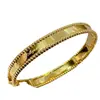 Novo Modelo Pulseira Caleidoscópio Estreita Banhada a Ouro Branco 18K Ouro Rosa, Versão Larga com Pedras e Cravação Completa de Diamantes, Pulseira Cravejada de Diamantes Trevo de Quatro Folhas