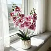 Decoração de Casa Simulação 12 Flores Phalaenopsis Planta em Vaso Ornamento Casamento Hotel Arranjo DIY Inserir Jardim Arte Materiais Flores