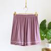 Shorts casuais soltos confortáveis de modal feminino calça pijama fina cor sólida roupa externa calça de cinco pontos calça de casa