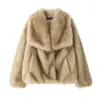 Venta Caliente de AliExpress ZA Comercio Exterior Transfronterizo Ropa de Mujer Abrigo Grande de Piel de Cordero Gruesa Nuevo Estilo de Invierno Piel