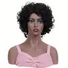 Moda europea y americana peluca rizada natural esponjosa cabeza explosiva tocado África peluca rizada pequeña más vendida