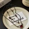 Collar con gemas rojas estilo punk oscuro para mujer, estilo gótico, cadena de clavícula, personalizado, dulce y moderno, estilo Spice Girl.