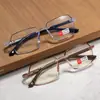 Nuevas gafas de lectura para pantalla azul con borde de corte de diamante en marco poligonal Gafas de lectura HD de negocios al por mayor