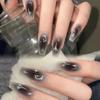 Nail Degradê Lua Prateada Estrela peça de beleza para unha unha postiça estilo dark hot girl ins unha bailarina de comprimento médio atacado