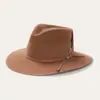 Venta Caliente Transfronteriza Sombrero de Fieltro de Lana de Color Sólido Cinta Decoración de Pluma Sombrero de Lana
