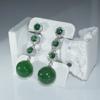 Brincos de calcedônia verde natural redondos de alta qualidade Brincos clássicos de calcedônia verde Joker atacado de fábrica moda novo